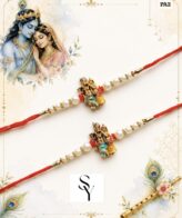 Krishna Radha Rakhi Set (2 Pieces) – Divine Raksha Bandhan Collection